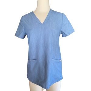 Figs Casma Size XS Scrub Top Shirt Blue V Neck Pockets Style FW1100